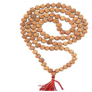                       Shiv Power Beads Maala Original  Certified 5 Mukhi Rudraksha Beads mala By CEYLONMINE                                              