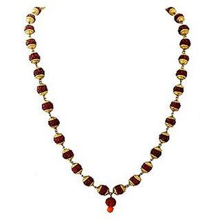 Rudraksha Beads Mala With Gold Plated Caps Shiv Beads Mala B Rudraksha Beads Mala With Gold Plated Caps Shiv Beads Mala B