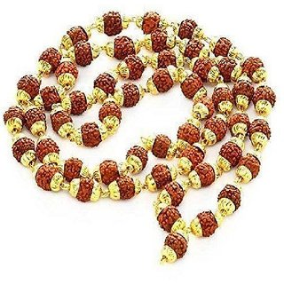 Original Rudraksha Gold Plated Beads Mala Lab Certified A1 Quality 5 Mukhi Shiv power Beads mala By CEYLONMINE Original Rudraksha Gold Plated Beads Mala Lab Certified A1 Quality 5 Mukhi Shiv power Beads mala By CEYLONMINE