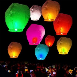 flying paper lanterns