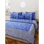 FrionKandy 100 Cotton Bandhani Print 120 TC Double Bed Sheet With 2 Pillow Covers - (82 Inch X 92 Inch, Blue) SHKAP1016