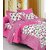 FrionKandy 100 Cotton Floral Print 120 TC Double Bed Sheet With 2 Pillow Covers - (82 Inch X 92 Inch, Pink) SHKAP1026