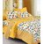 FrionKandy 100 Cotton Floral Print 120 TC Double Bed Sheet With 2 Pillow Covers - (82 Inch X 92 Inch, Yellow) SHKAP1027