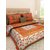 FrionKandy Orange Cotton Printed Double Bed Sheet With 2 Pillow Covers - ( 210 Cm X 235 Cm) SHKAP1034