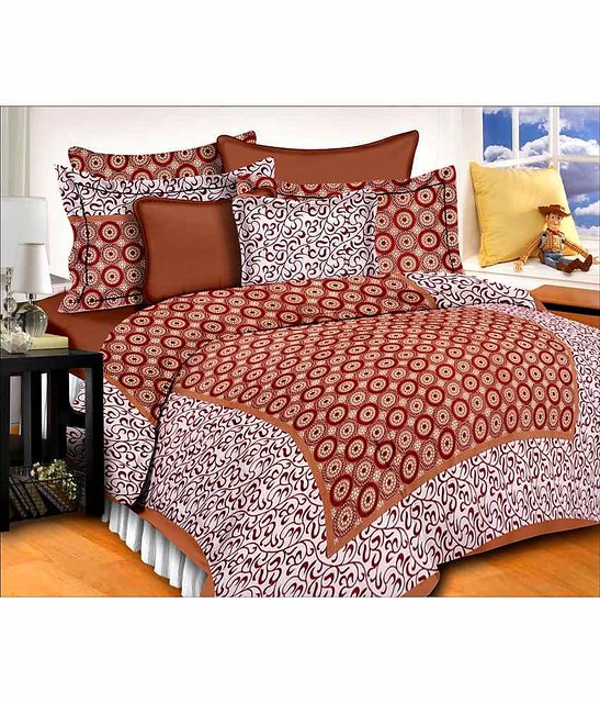 Buy Frionkandy 100 Cotton Abstract Print 120 Tc Double Bed Sheet