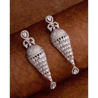 Voylla Silver Plated Chandelier Earrings
