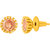 Voylla Champagne Stone Studded Stud Earrings for Women