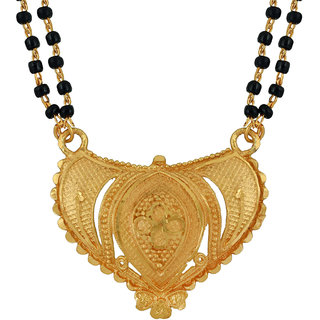                       MissMister Gold Plated Brass, Elegant Heart Shape Design, Fashion Mangalsutra Women Traditional                                              
