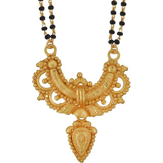                       MissMister Gold Plated Brass, Chandrika Design, with Tilak Hanging, Mangalsutra Women Traditional Jewellery                                              