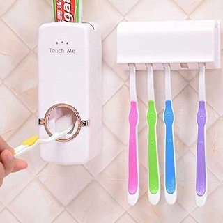 Automatic Toothpaste Dispenser And Tooth Brush Holder Set Random Color