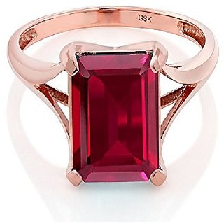                       Original Ruby Gold Plated Adjustable ring Precious  Effective Stone 6.25 ratti Ruby  Ring For Unisex BY CEYLONMINE                                              