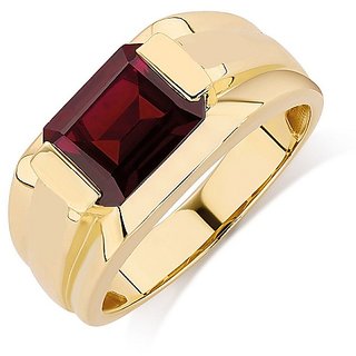                       CEYLONMINE- Original  Natural 6.5 Ratti Precious Ruby Gold Plated Finger Ring With Lab Certificate                                              