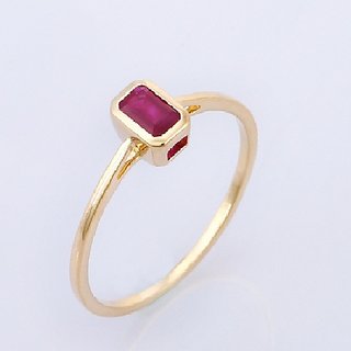                       IGI Ruby Stone stylish ring gold plated 6.25 carat Ruby ring for men & women by CEYLONMINE                                              