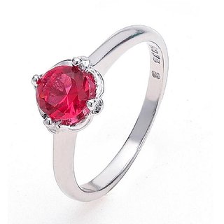                       Lab Certified Ruby Silver plated ring original  Unheated Stone 6.25 Ratti   Ruby  designer finger ring by CEYLONMINE                                              