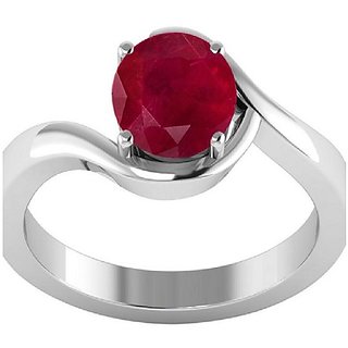                       Unheated  Untreated Precious 5.75 Carat Ruby Gemstone  Adjustable Silver Plated Ring For Men  Women BY CEYLONMINE                                              