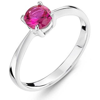                       6.5 Ratti Unheated & Untreated Precious Ruby Gemstone  Adjustable Silver Plated Ring For Men & Women BY CEYLONMINE                                              