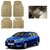 Trigcars Cream rubber floor mat for Datsun Go Plus