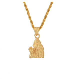                       MissMister Gold plated Shirdi SAI BABA God Pendant, Chain necklace Temple Jewellery Men Women religeous                                              