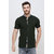 Colvyn Harris Men's casualwear Half Sleeve Mandarin Collar Luxury Dark Green Shirt