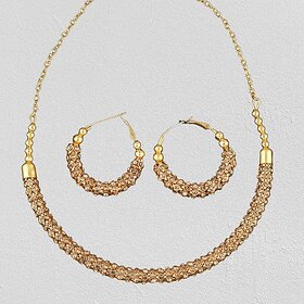 SILVERSHINE Exclusive Goldplated Diamond Studded Designer Hasli Necklace set For women Jewellery