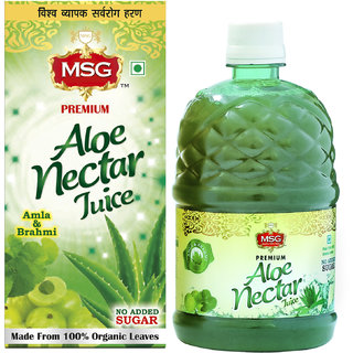 MSG Aloe Vera Juice with Amla,Brahmi Sugar Free (No Added Sugar) (Made From Organic Aloevera Leaves) 750ml