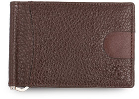 Magnetic RFID leather Money Clip Mens Wallet (Brown)