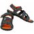 Liboni Men's Grey Orange Synthetic Leather Sandals