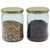 Glazzure Cute 550 ml Airtight Glass Jar Containers for Dry Fruits, Spices  other Kitchen Items with Rust Proof Golden Color Caps  Set of 2 pcs
