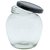Glazzure Cute 350 ml Apple Shaped Airtight Matki Glass Jar Containers for Dry Fruits, Spices  other Kitchen Items with Rust Proof Black Caps  Set of 2 pcs