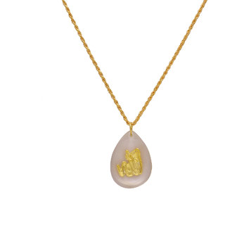                       MissMister Gold Allah Word, in Crystal Aquarium Design Chain Pendant Necklace Muslim Jewellery for Men/Women                                              