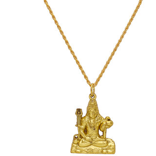 MissMister Gold Plated Shiv, Mahadev, Shiva Pendant Fashion Jewellery Hindu God