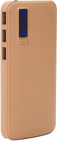 Hobins Ajay Leather Fast Charge 20000 Mah Power Bank (Brown)
