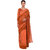 Saadhvi Orange Striped Cotton Silk Saree with Blouse