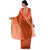 Saadhvi Orange Striped Cotton Silk Saree with Blouse