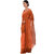 Saadhvi Orange Striped Cotton Silk Saree with Blouse