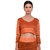Saadhvi Orange Striped Cotton Silk Saree with Blouse