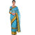 Saadhvi Blue Striped Cotton Silk Saree with Blouse
