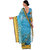 Saadhvi Blue Striped Cotton Silk Saree with Blouse