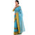 Saadhvi Blue Striped Cotton Silk Saree with Blouse