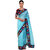 Saadhvi Turquoise Bhagalpuri Silk Lace Saree With Blouse