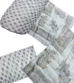 Krg Enterprises Jaipuri Double Bed Hand Block Print Cotton Razai