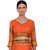 Saadhvi Orange Striped Cotton Silk Saree with Blouse