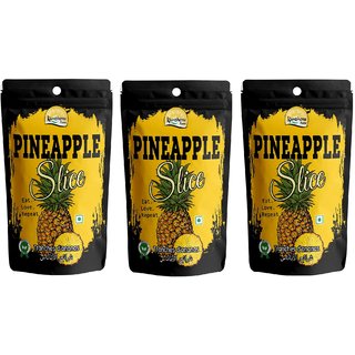 Kamdhenu Foods Dried Fruit Pineapple Slice Healthy Snacks - Pack of 3, 100g Each