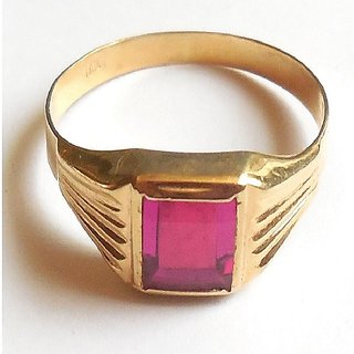                       6.5 carat Ruby (Chunni)  Gold Plated Ring For Astrological Purpose Original Ruby Manik Finger Ring By CEYLONMINE                                              