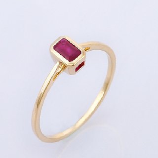                       IGI Ruby Stone stylish ring gold plated 7.5 carat Ruby ring for men  women by CEYLONMINE                                              