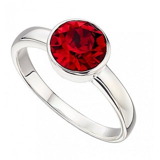                       7.25 Ratti Natural Ruby Silver Plated Ring Original  Certified Stone Ruby(Chunni) Ring(Anguthi) For Unisex BY CEYLONMINE                                              