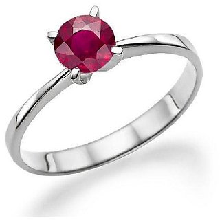                       Certified 7.5 Carat Stone Ruby/Manik  silver plated ring original Ruby Stone designer finger ring by CEYLONMINE                                              