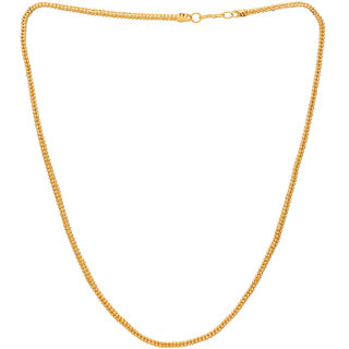                       MissMister Brass Gold Plated Four Strand Square Chain Necklace Men Women 22 Inch.                                              