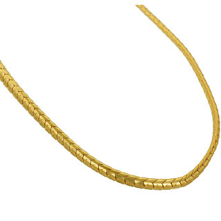                       MissMister Gold Plated Flat Snake Chain Design, 26Inch, Necklace Chain Men Women                                              