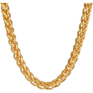                       MissMister Gold plated Brass, Heavy long Fashion chain necklace Men Women                                              